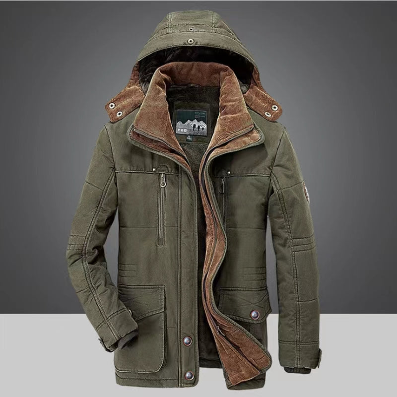 Men's coat with fleece windproof, warm and wear-resistant new style