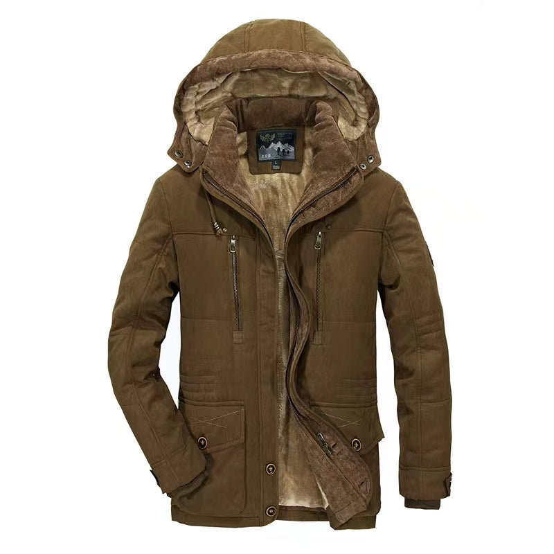 Men's coat with fleece windproof, warm and wear-resistant new style
