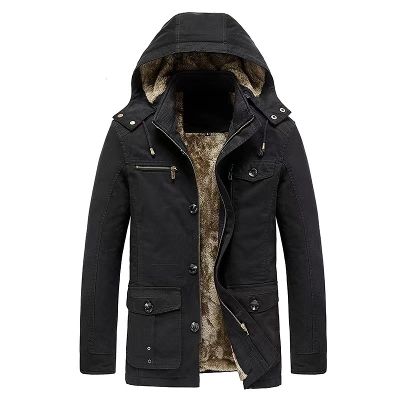 Men's coat with fleece windproof, warm and wear-resistant new style