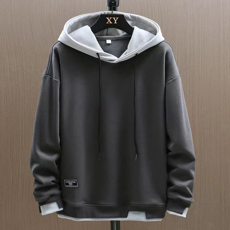 Men's hooded sweatshirt made of pure cotton, breathable for spring and autumn