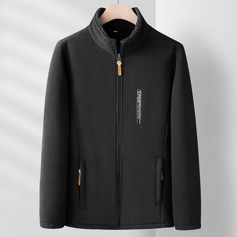 Men's new coat, fleece jacket, windproof and warm with added fleece