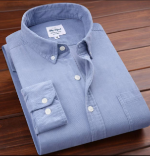 Men's casual long sleeved shirt made of gold velvet