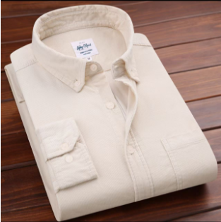 Men's casual long sleeved shirt made of gold velvet