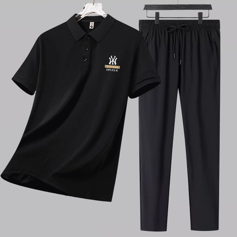 Men's summer set, loose casual three -piece set