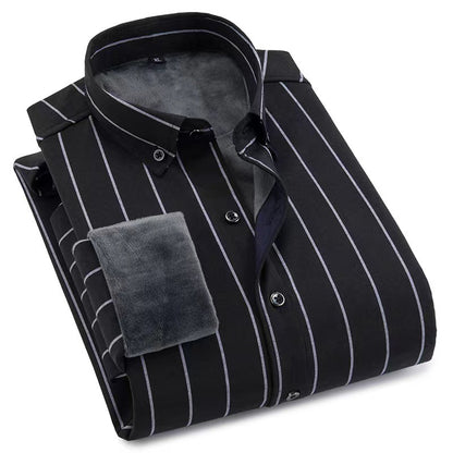 Men's plush shirt with thickened warmth