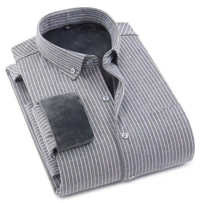 Men's plush shirt with thickened warmth