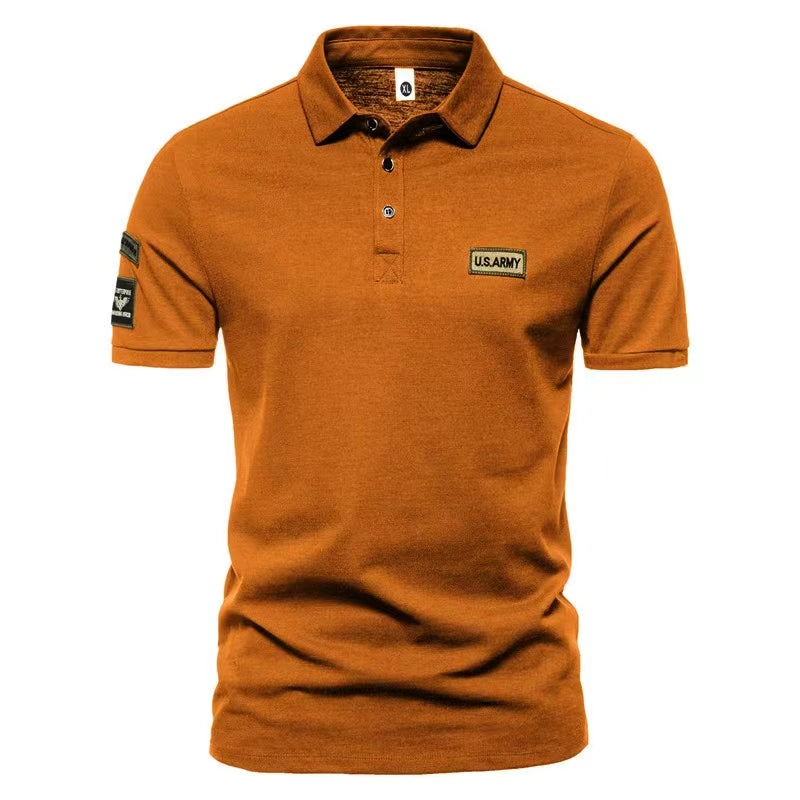 Men's short sleeved Polo new casual and fashionable pure cotton sweat absorption