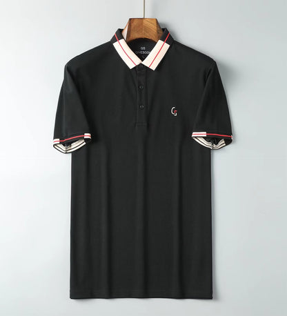 Men's short sleeved POLO outfit with new casual and fashionable pure cotton sweat absorption