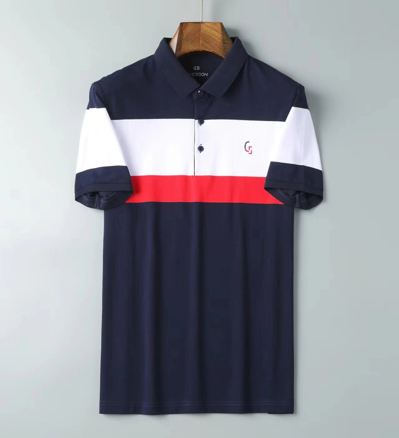 Men's short sleeved POLO outfit with new casual and fashionable pure cotton sweat absorption