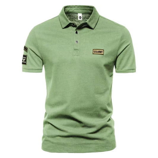 Men's short sleeved Polo new casual and fashionable pure cotton sweat absorption