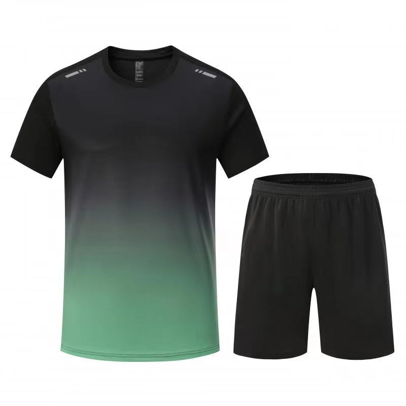 Men's Short sleeved Sports Set New Leisure and Fashion Pure Cotton Sweat-absorbing Set