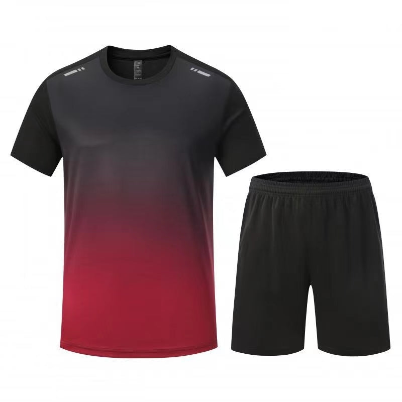 Men's Short sleeved Sports Set New Leisure and Fashion Pure Cotton Sweat-absorbing Set