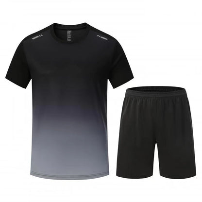 Men's Short sleeved Sports Set New Leisure and Fashion Pure Cotton Sweat-absorbing Set