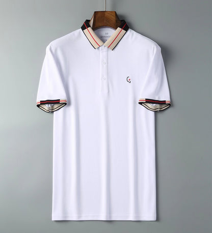 Men's short sleeved POLO outfit with new casual and fashionable pure cotton sweat absorption