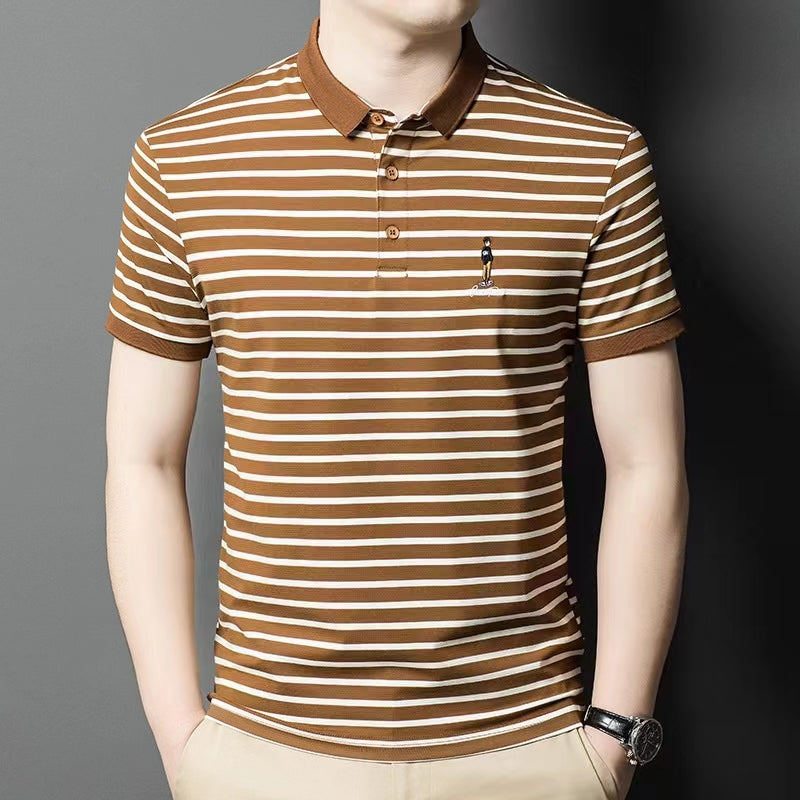 Men's short sleeved polo is comfortable and breathable