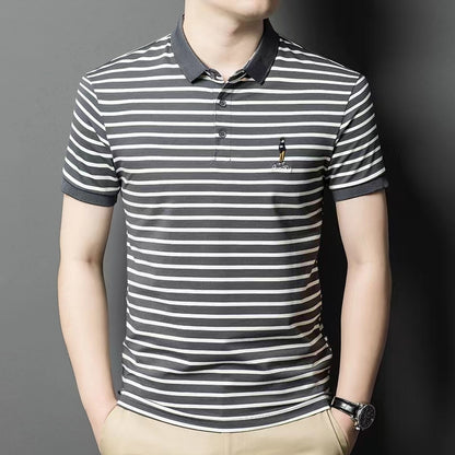 Men's short sleeved polo is comfortable and breathable