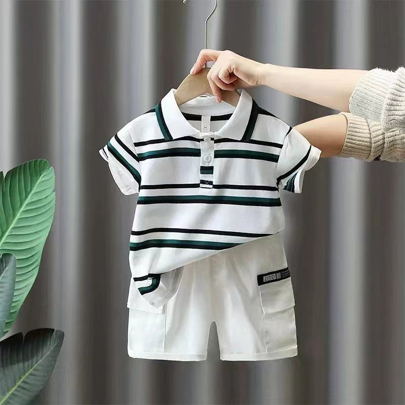 Boys' Summer Set Comfortable Pure Cotton Sweat-absorbing Fashion Trendy Popular