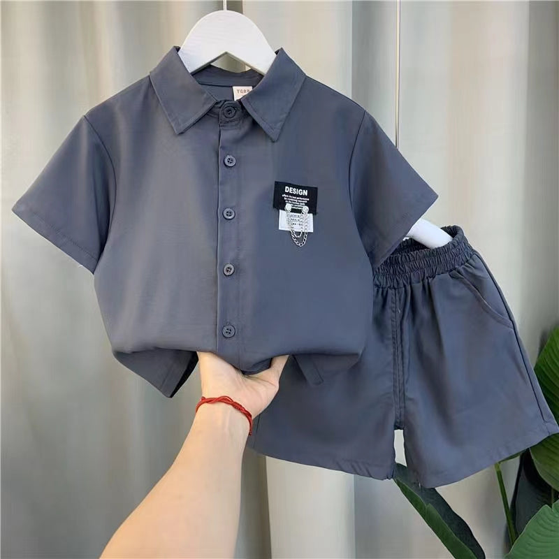 Boys' Summer Set Comfortable Pure Cotton Sweat-absorbing Fashion Trendy Popular