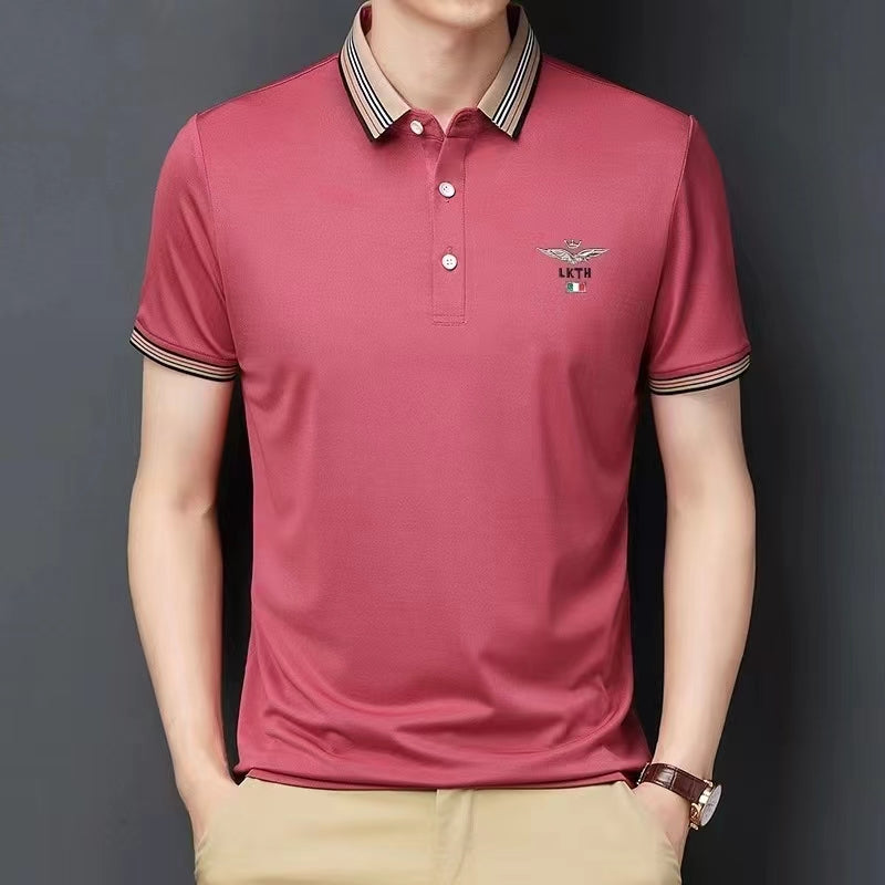 Men's POLO shirt new summer sweat absorbent pure cotton