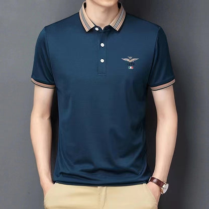 Men's POLO shirt new summer sweat absorbent pure cotton