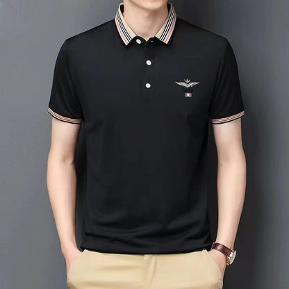 Men's POLO shirt new summer sweat absorbent pure cotton