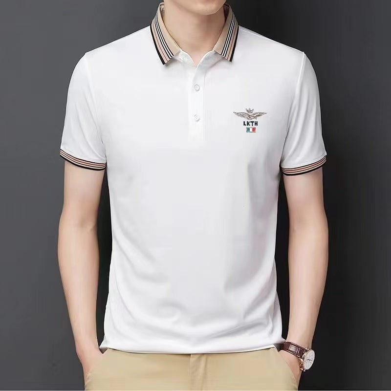 Men's POLO shirt new summer sweat absorbent pure cotton