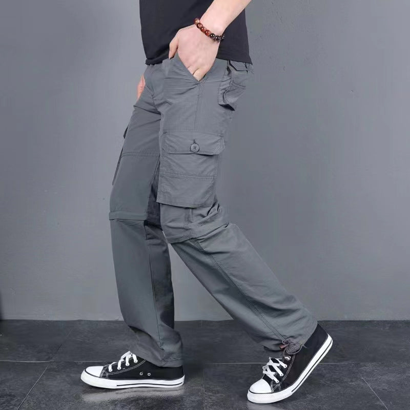 Men's pants are made of quick drying pure cotton, with a slim fit and sweat wicking temperament