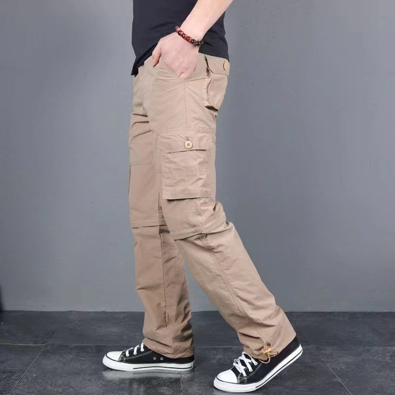 Men's pants are made of quick drying pure cotton, with a slim fit and sweat wicking temperament