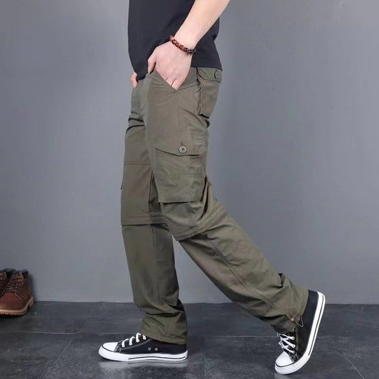 Men's pants are made of quick drying pure cotton, with a slim fit and sweat wicking temperament