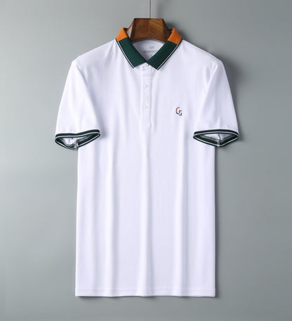 Men's short sleeved POLO shirt made of pure cotton, super absorbent of sweat