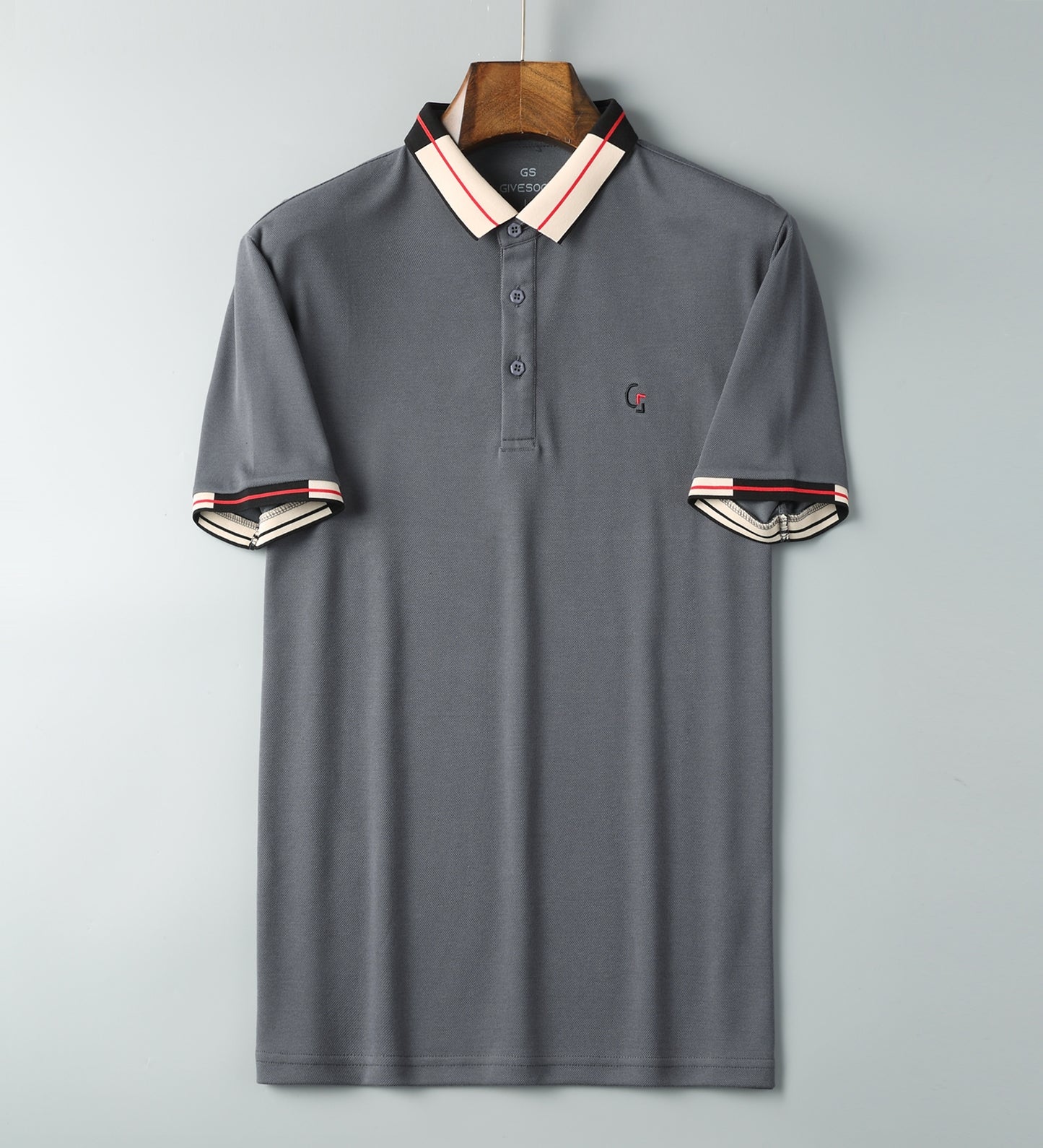 Men's short sleeved POLO shirt made of pure cotton, super absorbent of sweat