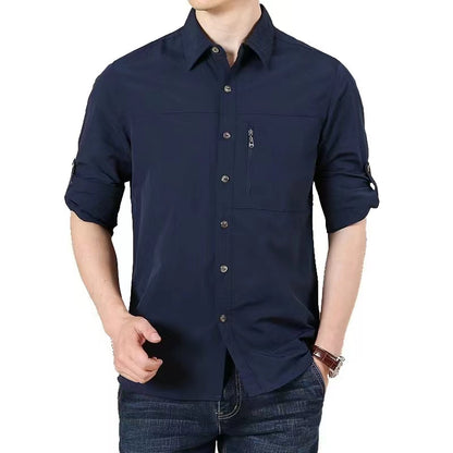 Men's casual top long sleeved breathable spring and summer youthful