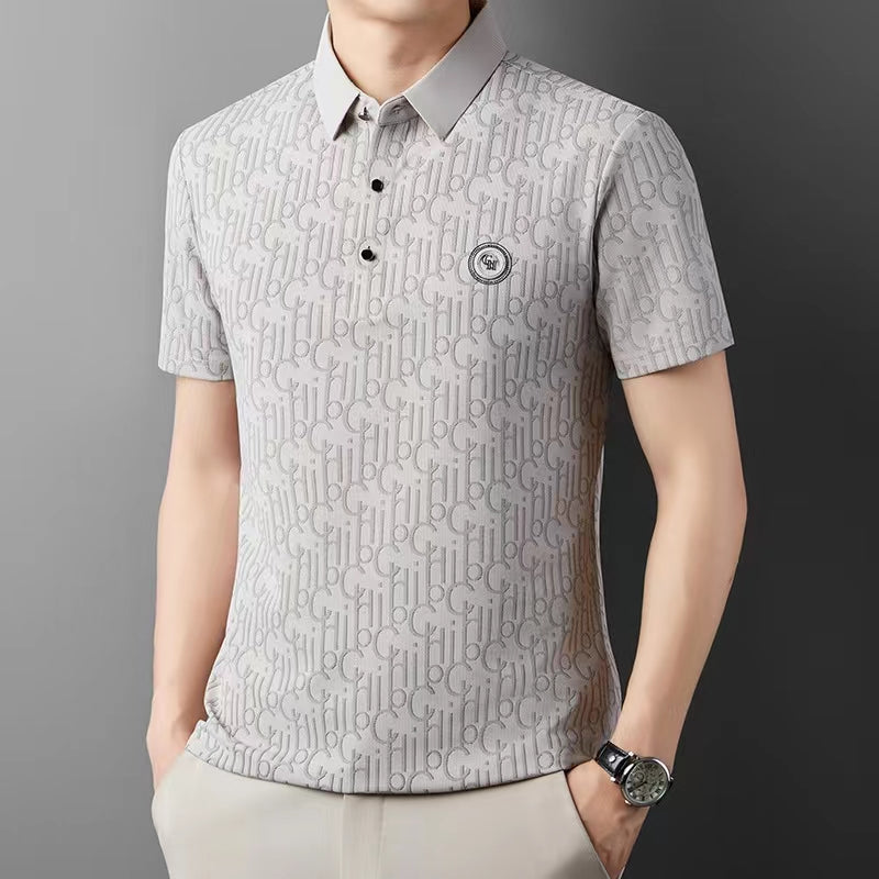 Men's short sleeved polo shirt summer new item made of pure cotton