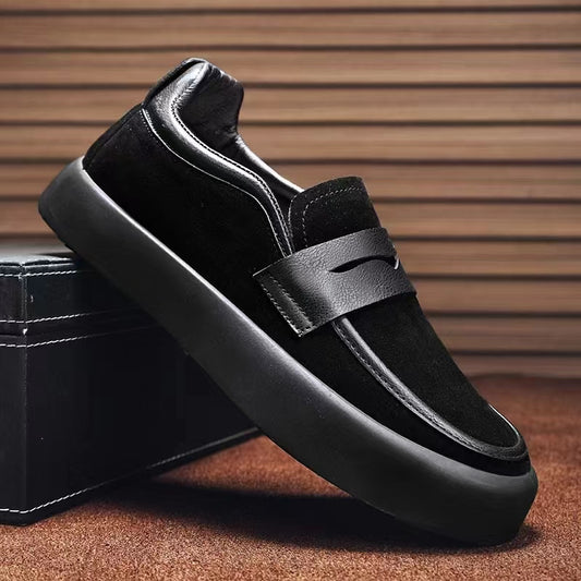 Men's shoes, casual, breathable, wear-resistant, all season faux leather velvet shoes