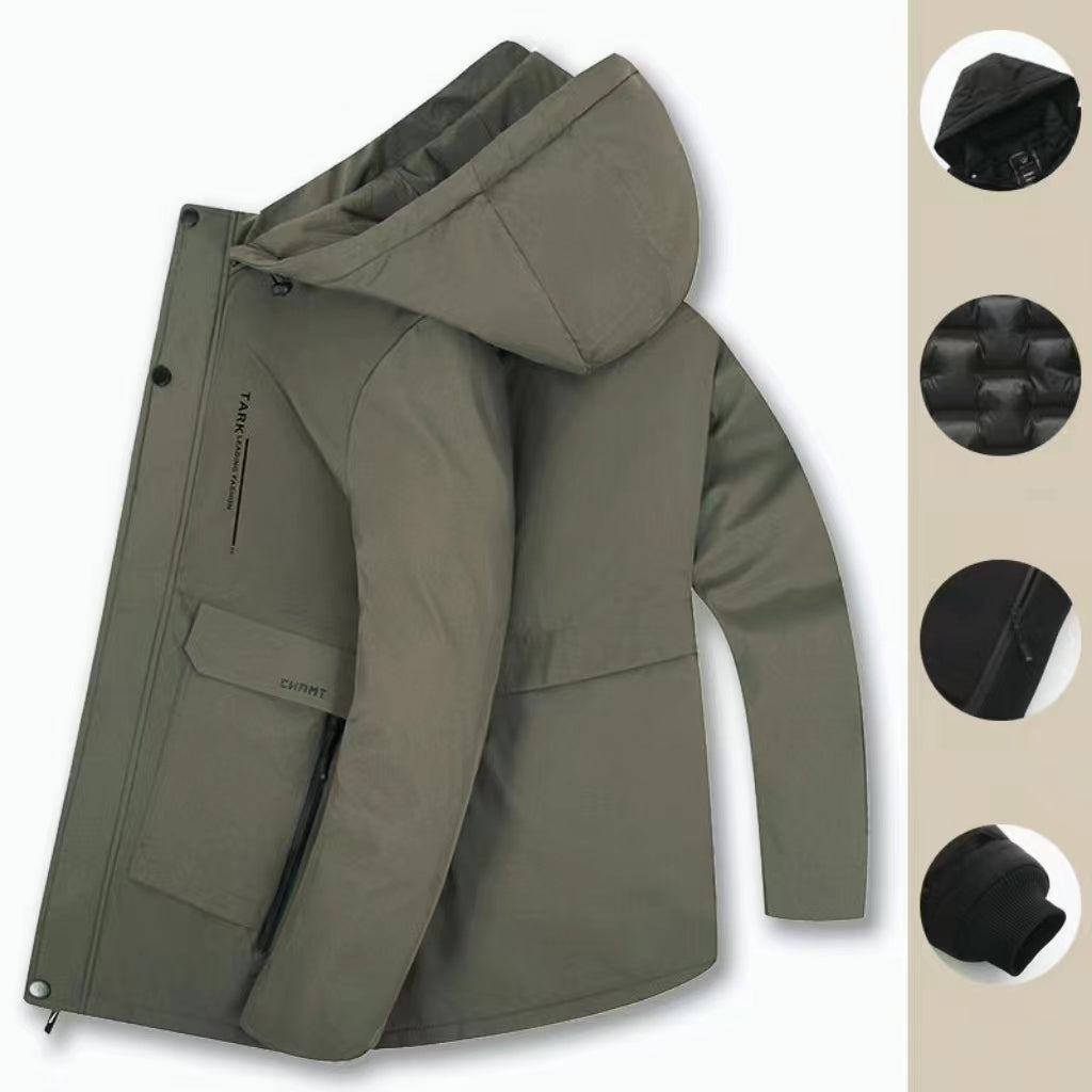 Men's cotton clothing is warm, windproof, thickened with fleece, drought resistant, and warm