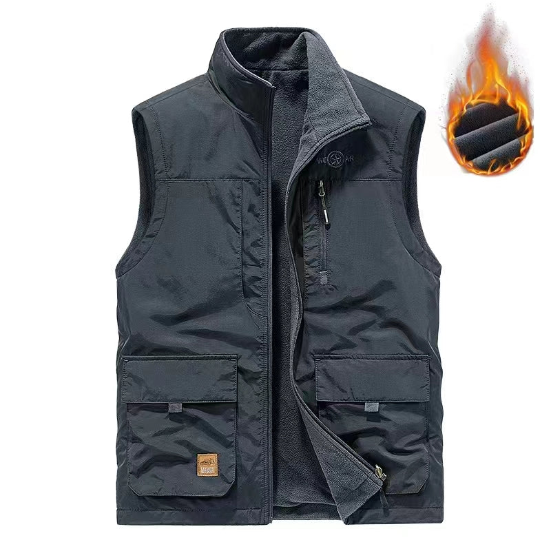 Men's cotton clothing is warm, windproof, thickened with fleece, drought resistant, and warm