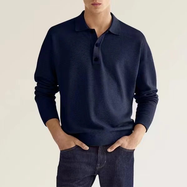 Men's new long sleeved polo shirt,