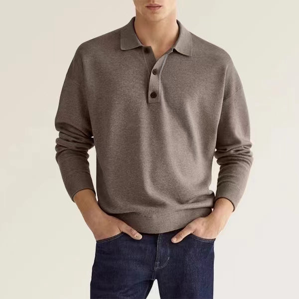 Men's new long sleeved polo shirt,