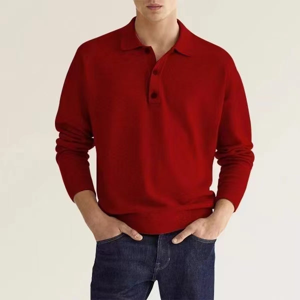 Men's new long sleeved polo shirt,