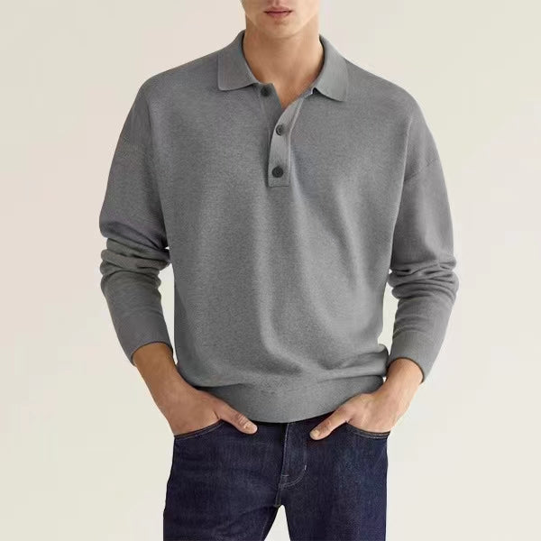 Men's new long sleeved polo shirt,