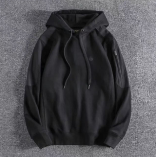 Men's hoodie long sleeved pure cotton hooded casual and warm