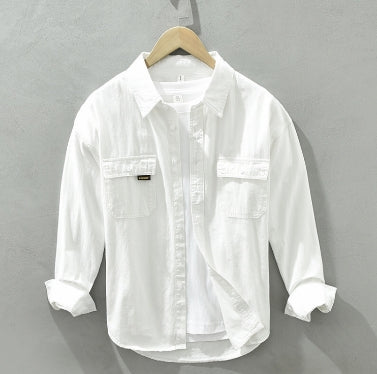 Men's shirt long sleeved pure cotton spring and autumn
