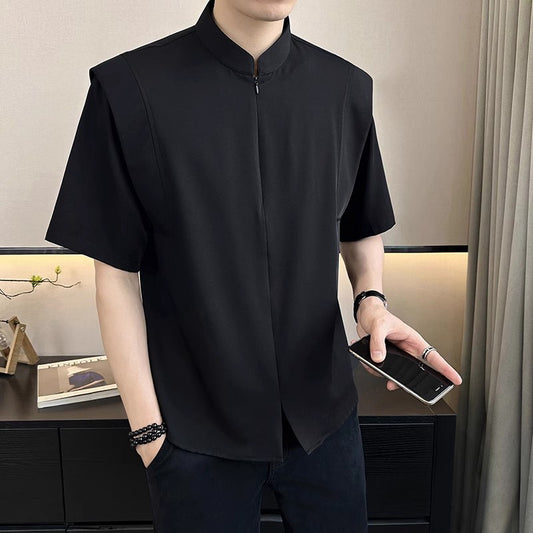 Men's summer new stock thin short sleeved fitting daily casual fashion business men's polo shirt