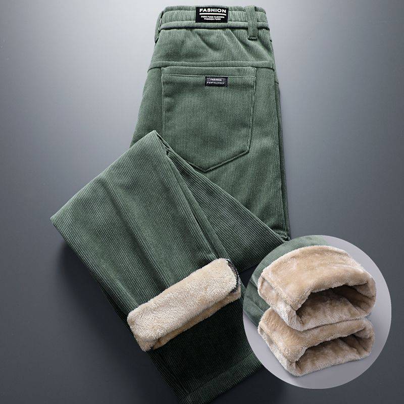 Men's plush pants with thickened warmth