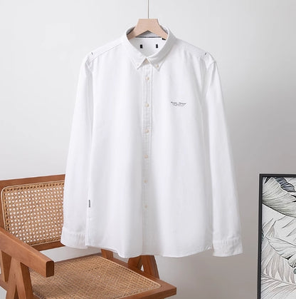 Men's Military Style New Men's Long Sleeve Slim Shirt Men's Long Sleeve Cotton Men's Shirt with Epaulets Double Pockets