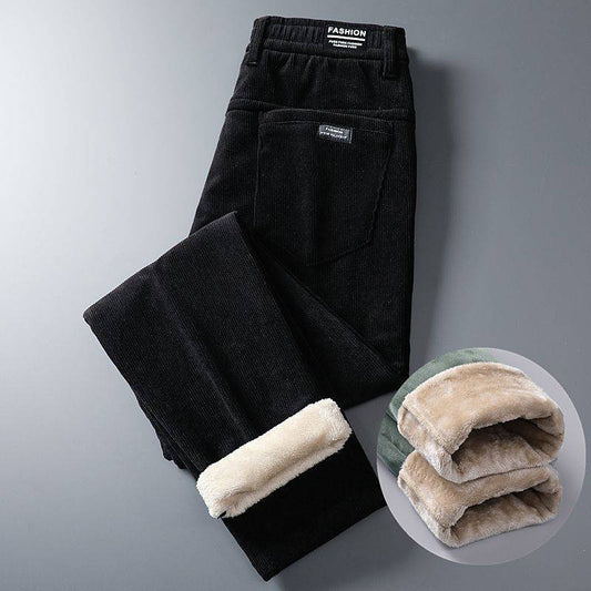 Men's plush pants with thickened warmth