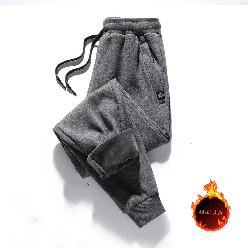 Plus velvet, thickened and warm, plus velvet sweatpants, men's casual trousers, autumn and winter velvet outer wear, leggings sports cotton trousers