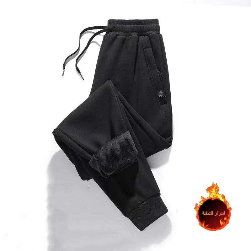 Plus velvet, thickened and warm, plus velvet sweatpants, men's casual trousers, autumn and winter velvet outer wear, leggings sports cotton trousers