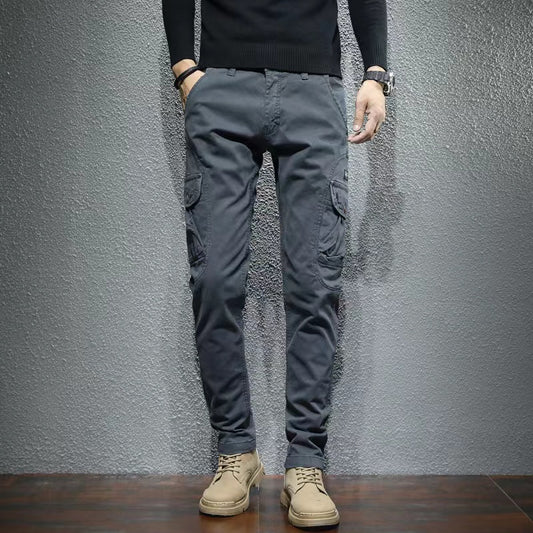 Tactical pants men's commuter casual pants summer slim function multi-pocket stretch overalls