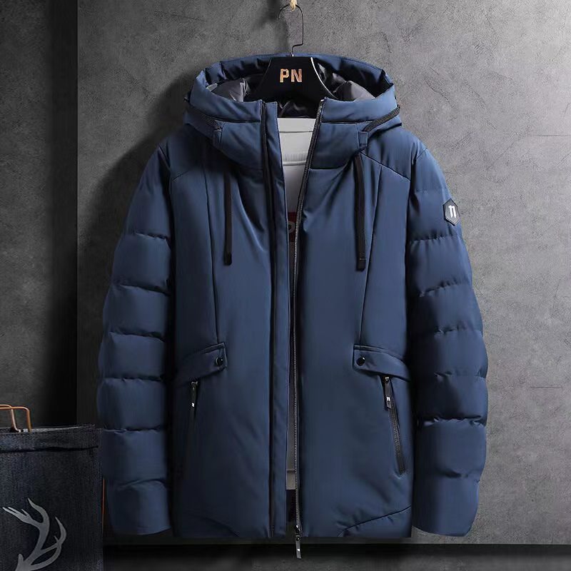 Men's Slim-Fit Padded Jacket Autumn and Winter Padded Jacket Men's Korean Version Down Padded Jacket Men's Youth Hooded Jacket Men